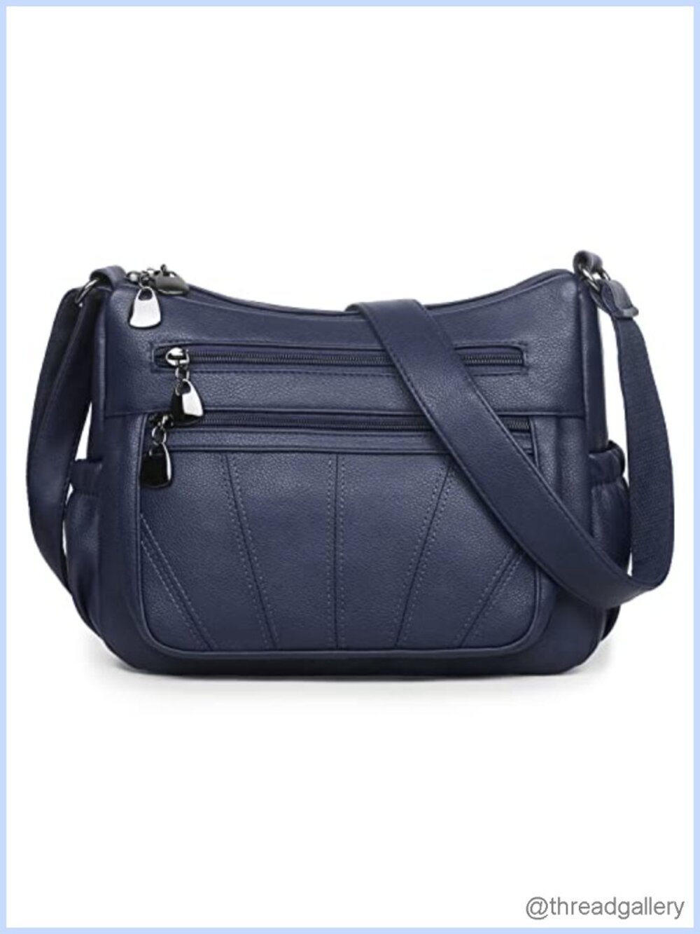Soft PU Leather Crossbody Bag Medium Roomy Satchel Shoulder Handbag Tote